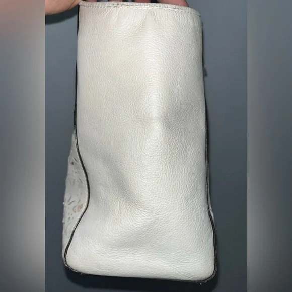 Coach All Leather Taylor Eyelet Shoulder Carryall Handbag tote purse F27391 wht - Picture 4 of 10